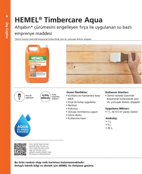 HEMEL TIMBERCARE AQUA FIRÇA EMPRENYE ŞEFFAF 20 LT - 2