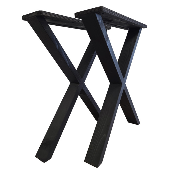 SZN Wood MASA AYAĞI X Ladin 72 Cm 60 Cm 15 cm 8559-01 Siyah 2 Li TAKIM   - 1