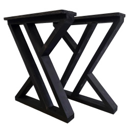 SZN Wood MASA AYAĞI Z Ladin 72 Cm 60 Cm 15 cm 8559-01 Siyah 2 Li TAKIM   - SZN Wood